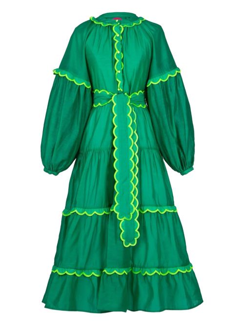 Ruffled tiered dress - Green