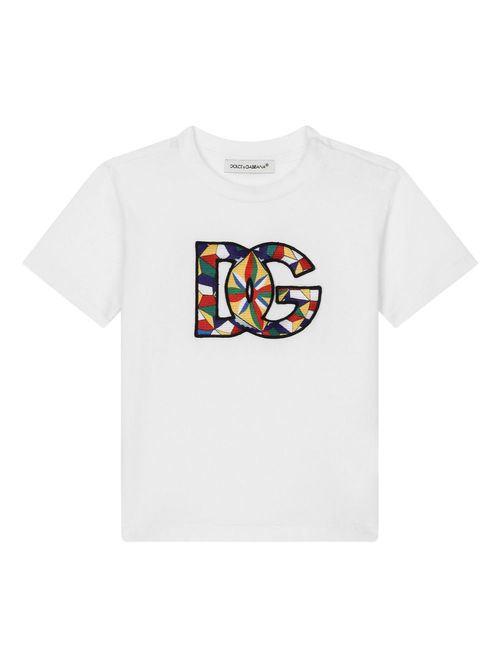 Logo-patch cotton T-shirt - White