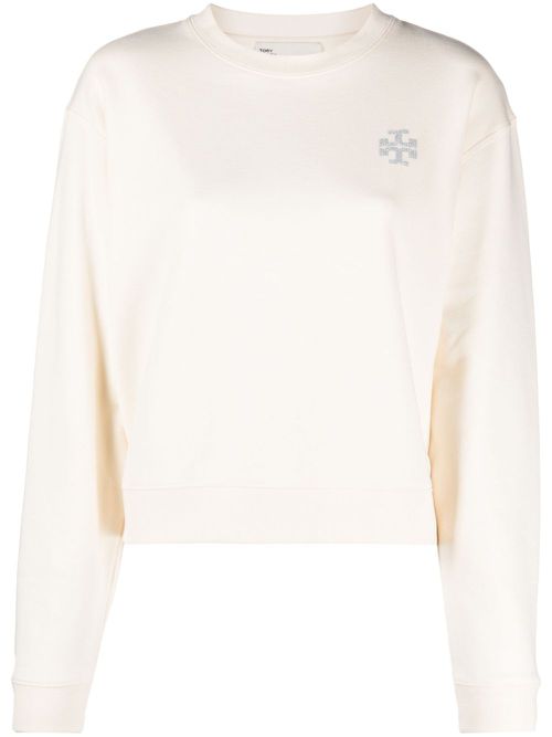 Logo-embellished cotton sweatshirt - White