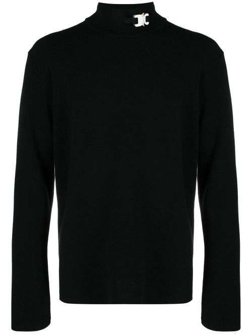 Bucke-detail knitted jumper - Black