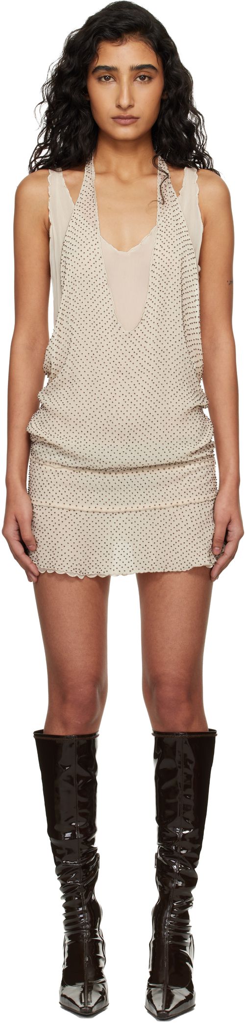 Beige Deleria Minidress