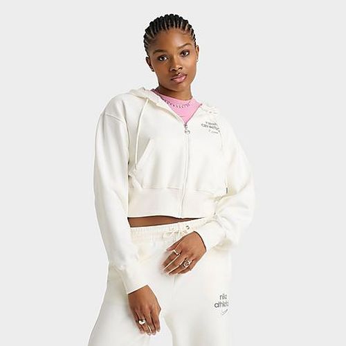 Women's Sportswear Phoenix Fleece Cropped Full-Zip Hoodie in Sail