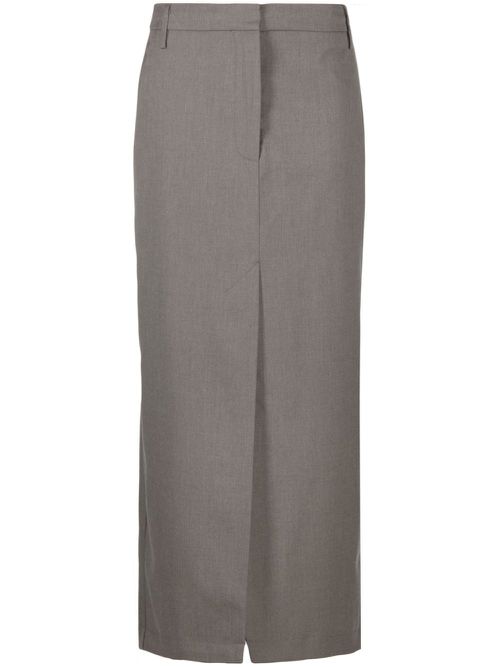 Front-slit pencil skirt - Grey