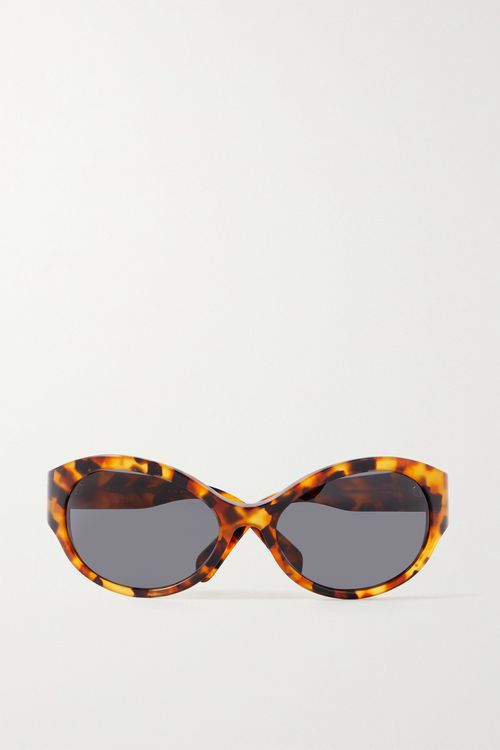 Triomphe Oversized Round-frame Tortoiseshell Acetate Sunglasses - Brown