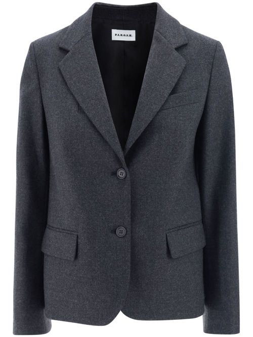 Buttoned long-sleeve blazer - Grey