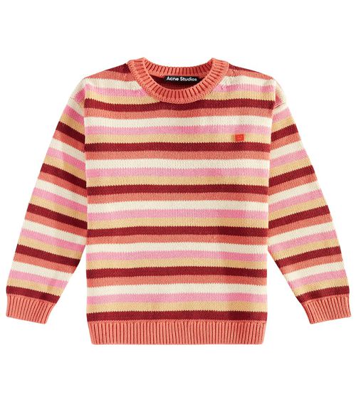 Acne Studios Kids Face striped cotton sweater