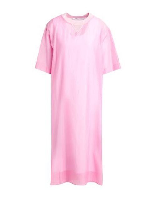 Peserico Woman Midi dress Pink Size 6 Metal, Cotton, Silk, Elastane