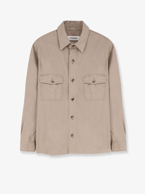 Cotton Utility Shirt — Beige