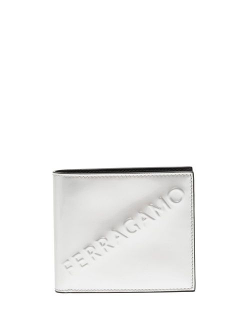 Logo-embossed leather wallet - Silver