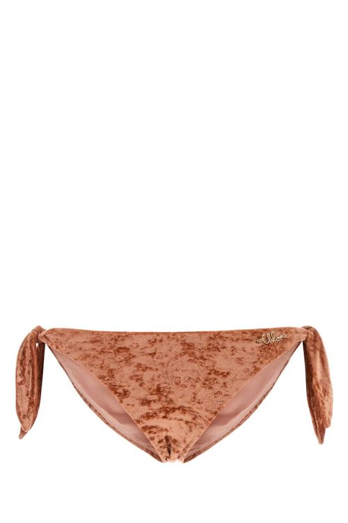 Stretch Velvet Bikini Slip — Orange