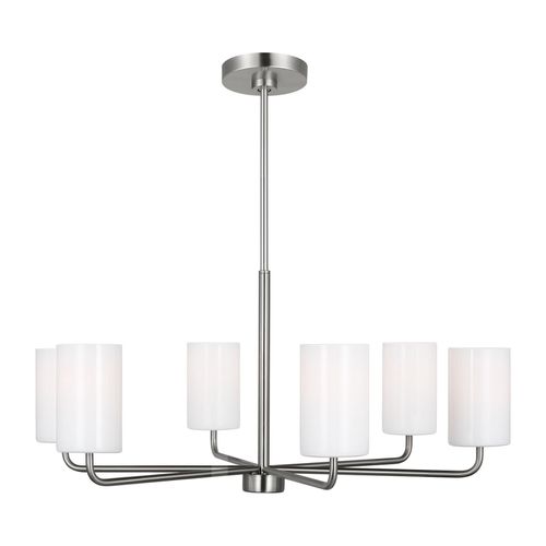 Brushed Steel Chandelier from the Rhett Collection