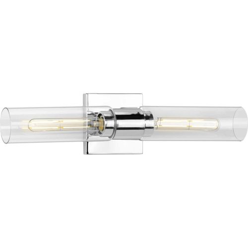 Polished Chrome Two Light Bath Bracket from the Clarion Collection