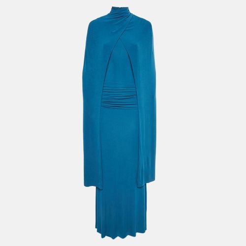Chats By C. dam Navy Blue Jersey Draped Valeris Maxi Dress