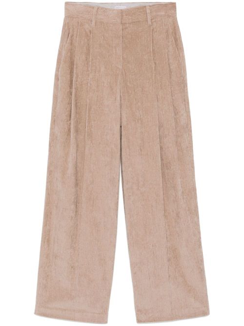 Corduroy palazzo pants - Neutrals