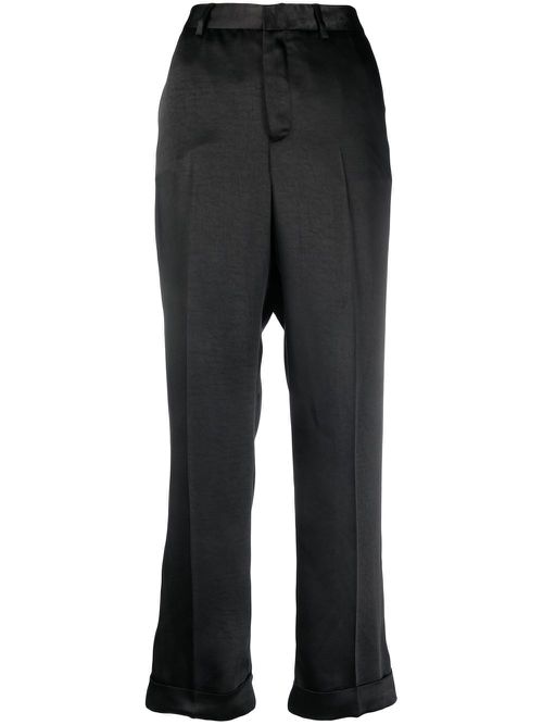 High waist tailored trousers - Black