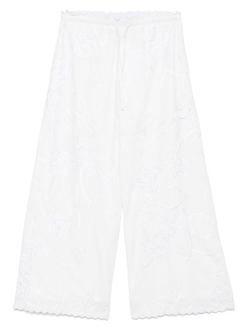 Bernadette Petit Beurre-embroidered trousers - White