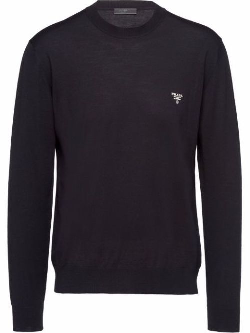 Superfine wool long-sleeve jumper