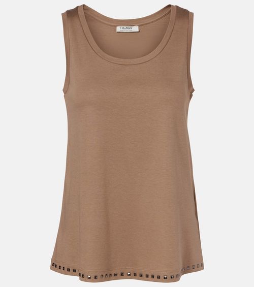 Furetto embellished cotton-blend tank top