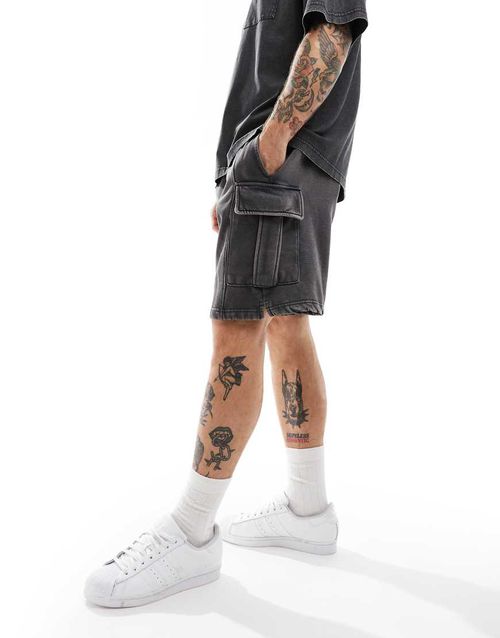 ONLY & SONS cargo sweat shorts in washed gray - part of a set