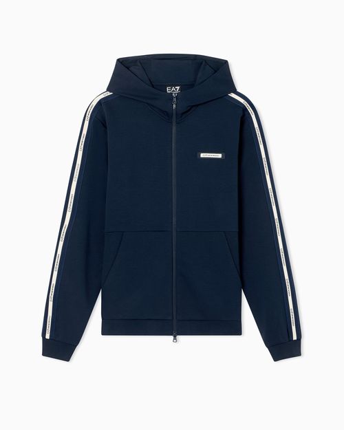 Logo Series cotton-blend interlock hooded sweatshirt
