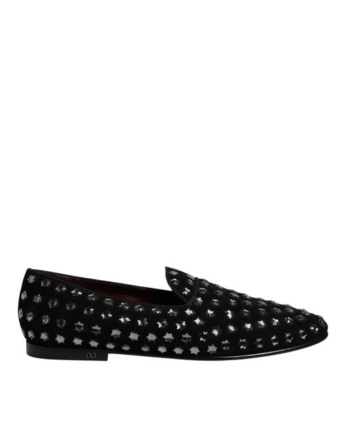 Crystal Embellished Loafers Dress Men's Shoes
