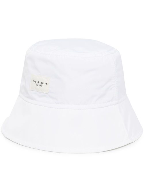 Addison logo-patch bucket hat - White