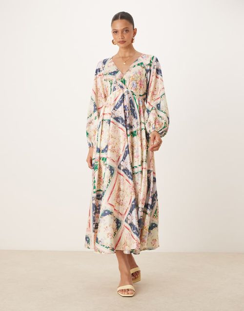 Nobody's Child | Nobody's Child Ace open-back midaxi dress in boho scarf  print-Multi | Realry