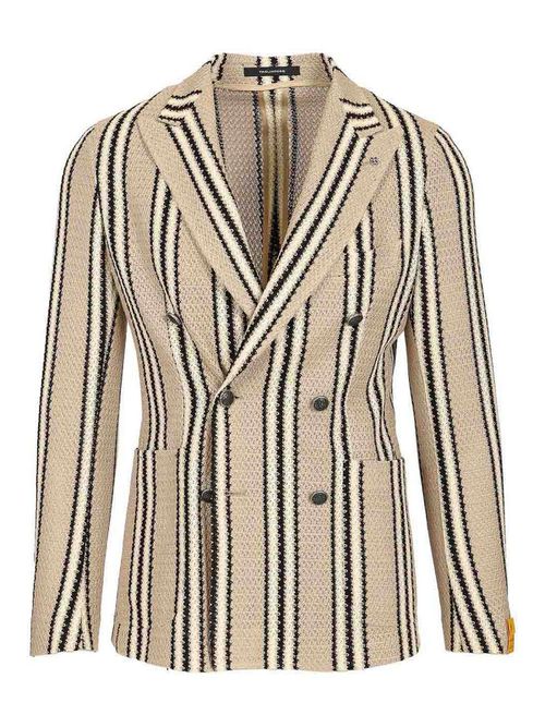 Double-Breasted Jacket In Linen And Cotton