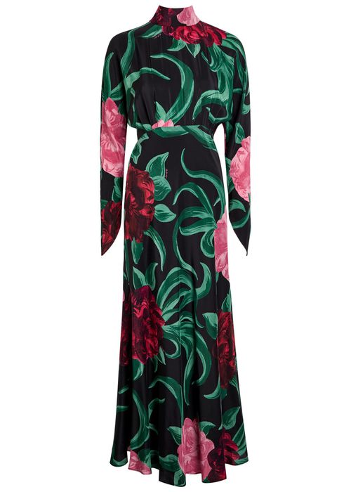 Gilda Floral-print Silk Midi Dress