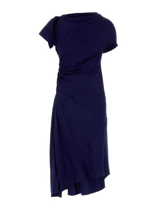 Blue midi dress with asymmetric cuts