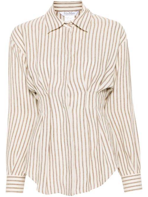 Eritrea striped linen shirt - White