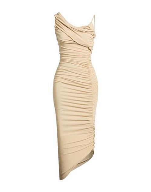 Woman Midi dress Beige Size 2 Polyamide, Viscose, Elastane, Polyester