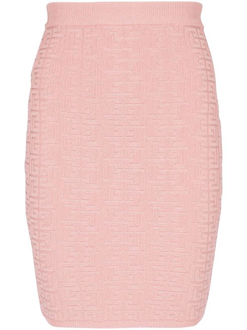 PB-intarsia knitted mini skirt - Pink