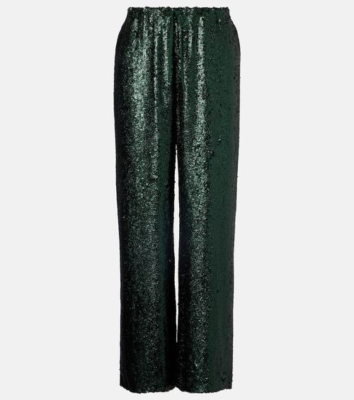 Sequined straight pants