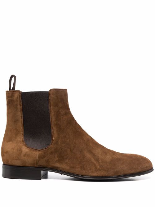 Suede-leather Chelsea boots - Brown