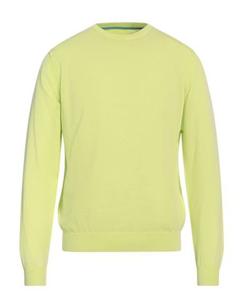 Man Sweater Lime green Size S Cotton