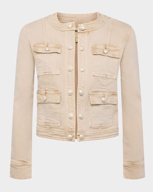 Yari Collarless Denim Jacket