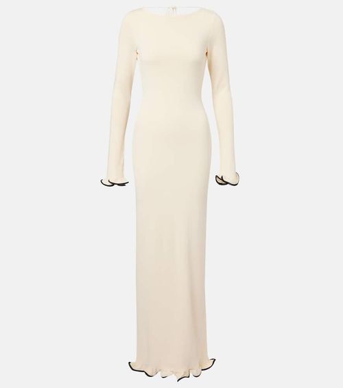 Knitted ruffled maxi dress