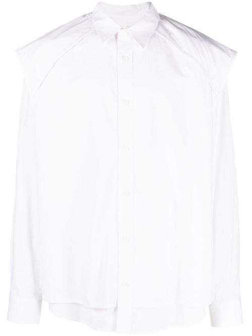 Overlapping-panel cotton shirt - White