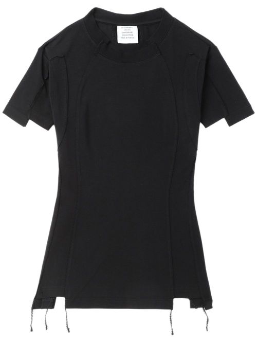 Cut-off strap T-shirt - Black