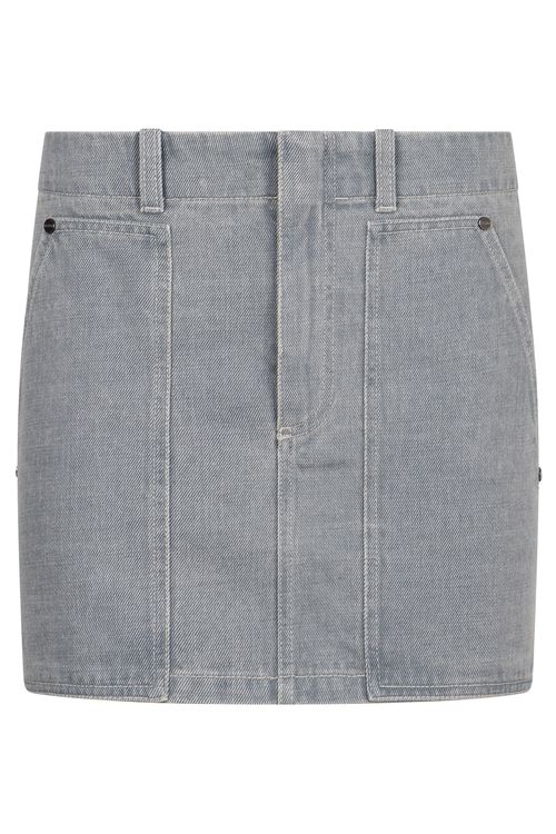 Logo Denim Mini Skirt