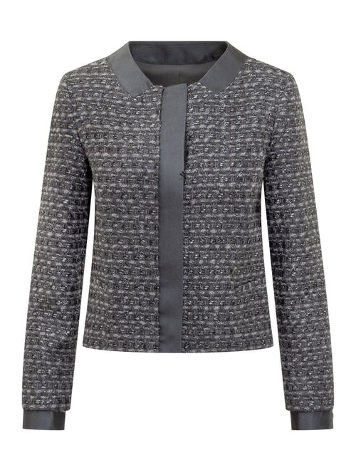 Tweed Blazer with Satin Trimmings