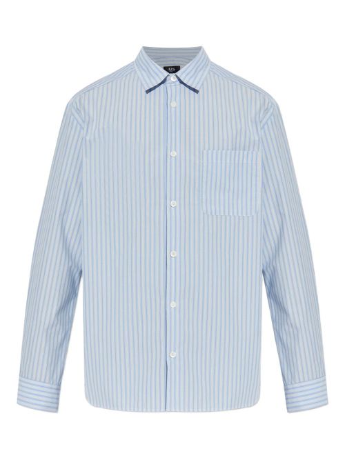 Striped button-up shirt - Blue