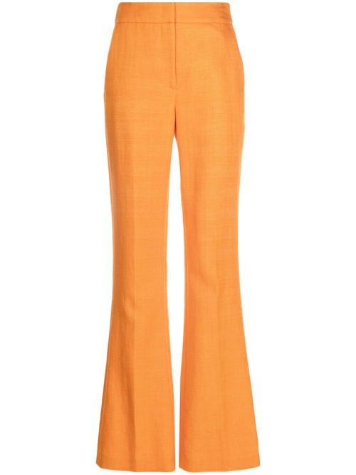 High-waist straight-leg trousers - Orange