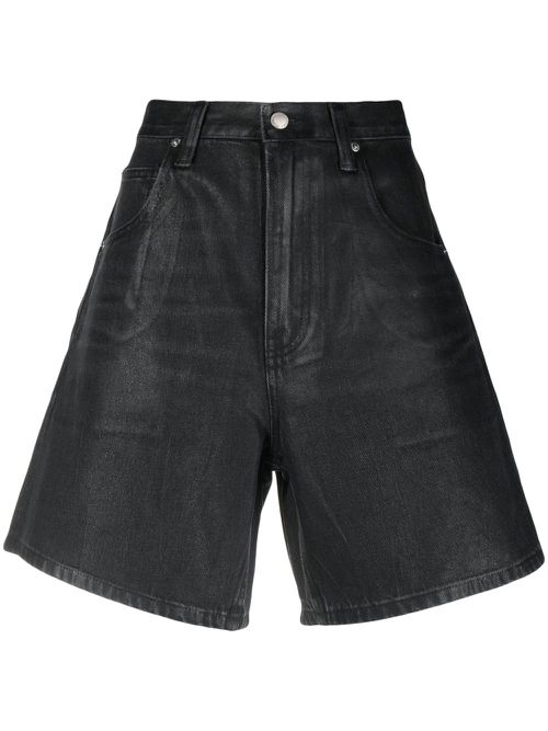 Coated denim shorts - Grey
