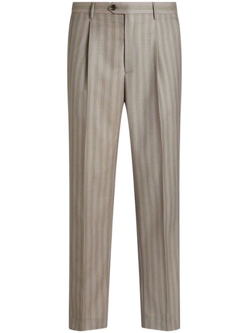 Striped tailored trousers - Neutrals