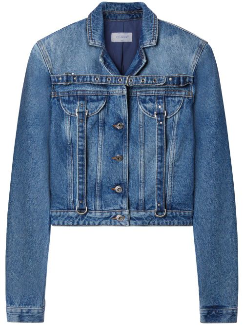 Crop Denim Jacket With Belt