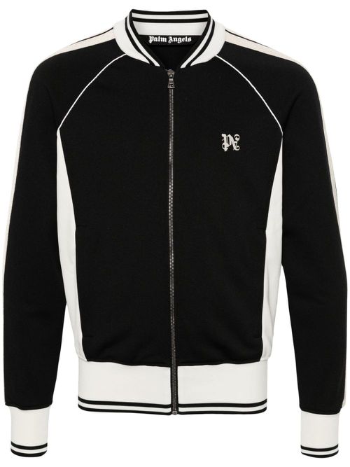 Logo-embroidered bomber jacket - Black