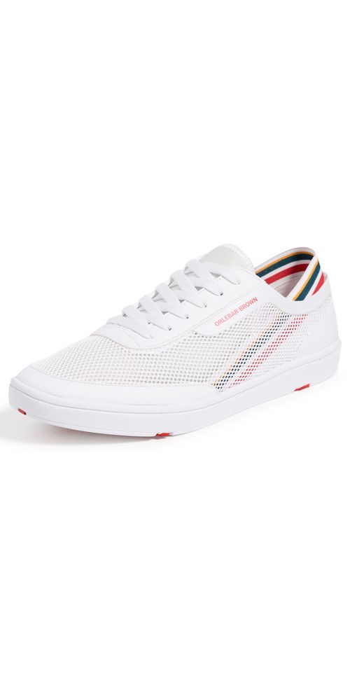 Larson OB Stripe You Can Swim In Sneakers White/Orange/Aquamarine