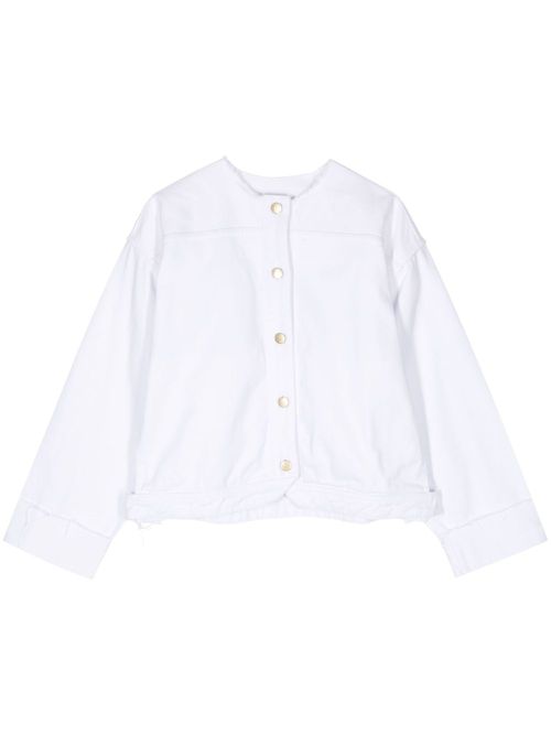 Single-breasted denim jacket - White